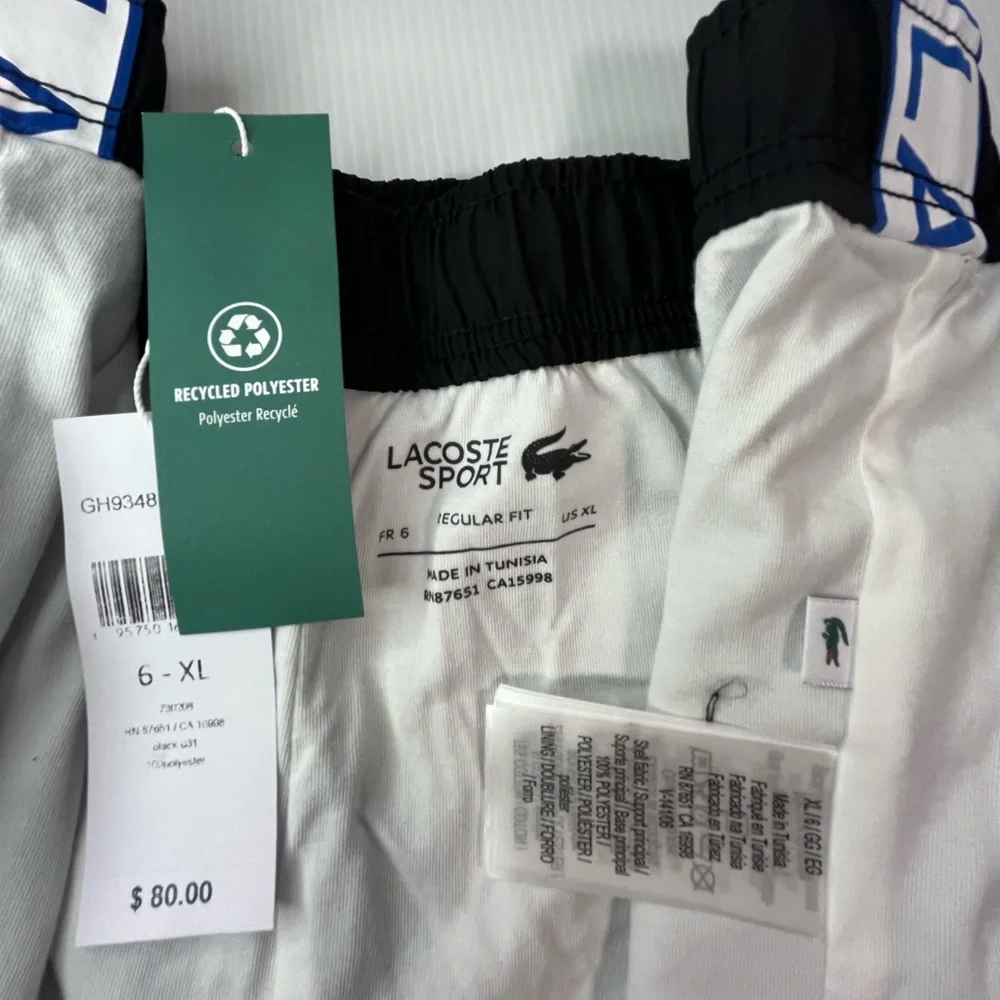 LACOSTE Athletic Pull-on Fully Lined Shorts w/side pockets & Logo Side Bands - Picture 16 of 16